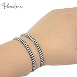 Parcelona Thin Stripes Set of 4 Ponytail Holder Elastic Hair Ties  for Women