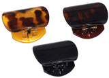 Parcelona French Onde Shell Black Savana Small Celluloid Side Hair Claw 3 Pieces