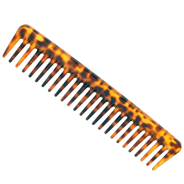 Parcelona French Wide Tooth Rake Leopard Pattern Large Celluloid Hair Detangling