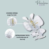Parcelona French Classic 1.5" Small Celluloid Set of 3 Hair Claws for Women