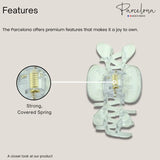 Parcelona French Classic Small 2.5" Celluloid Set of 2 Jaw Hair Claws for Women