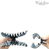 French Amie Contour Large 4 ¾” Celluloid Handmade Jaw Hair Claw Clip for Women
