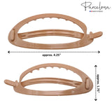 Parcelona French Plain Oval Simple Large Metal Free Hair Barrette for Women