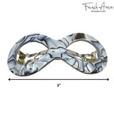French Amie Infinity Loop 3” Celluloid Handmade Automatic Hair Barrette