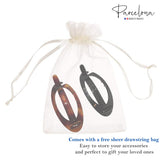 Parcelona French Plain Oval Small Celluloid Set of 2 Metal Free Hair Barrettes