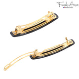 French Amie Small 2 1/4" Celluloid Handmade Hair Barrette for Women and Girls
