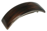 Parcelona French Curved Copper Brown Streaks Large 3.5" Strong Grip Celluloid Vo