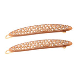 French Amie Narrow Oblong Small Set of 2 Hair Slide-in Barrette Clips