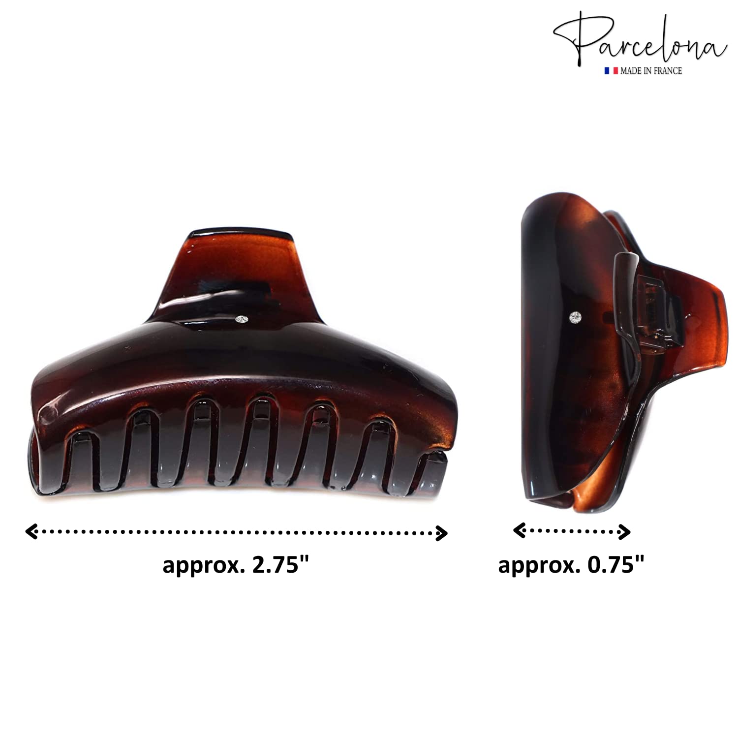 Parcelona French Elegant Medium 2 3/4" Cellulose Jaw Hair Claw Clip for Women