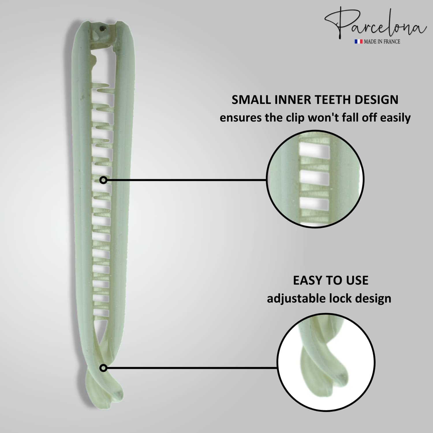 Parcelona French Small 3.75” Cellulose Set of 2 Banana Hair Clips for Women
