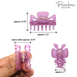Parcelona French Classic 1.5" Small Celluloid Set of 3 Hair Claws for Women