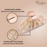 Parcelona French Rain Drop Small 2 3/4" Celluloid Jaw Hair Claw for Women