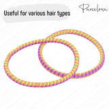 Parcelona Thin Stripes Set of 4 Ponytail Holder Elastic Hair Ties  for Women