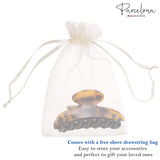 Parcelona French Glossy Oval Medium 3.5" Celluloid No Slip Hair Claw for Women