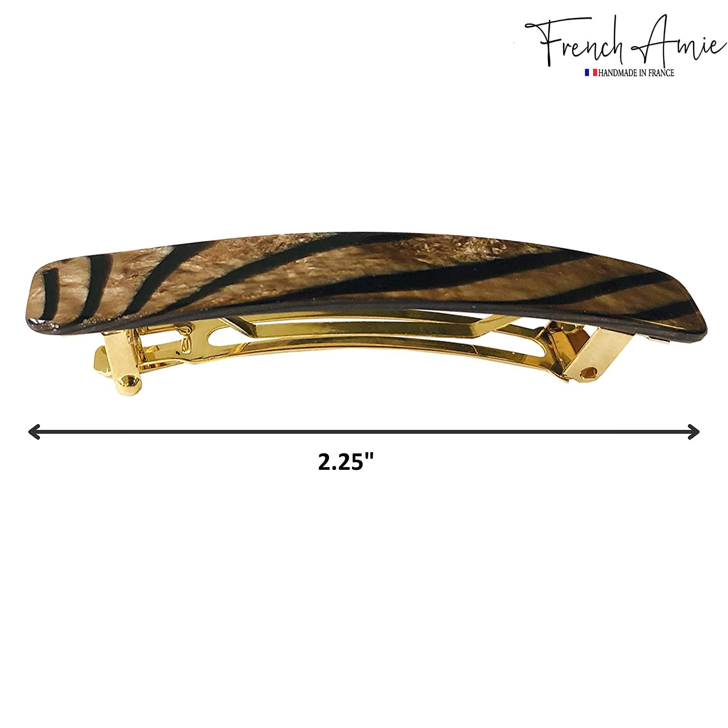 French Amie Small 2 1/4" Cellulose Handmade Hair Barrette for Women and Girls