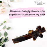 Parcelona French Butterfly Tortoise Shell Cellulose Medium Hair Clip Barrette