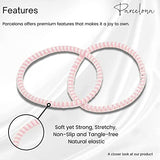 Parcelona Thin Stripes Set of 4 Ponytail Holder Elastic Hair Ties  for Women