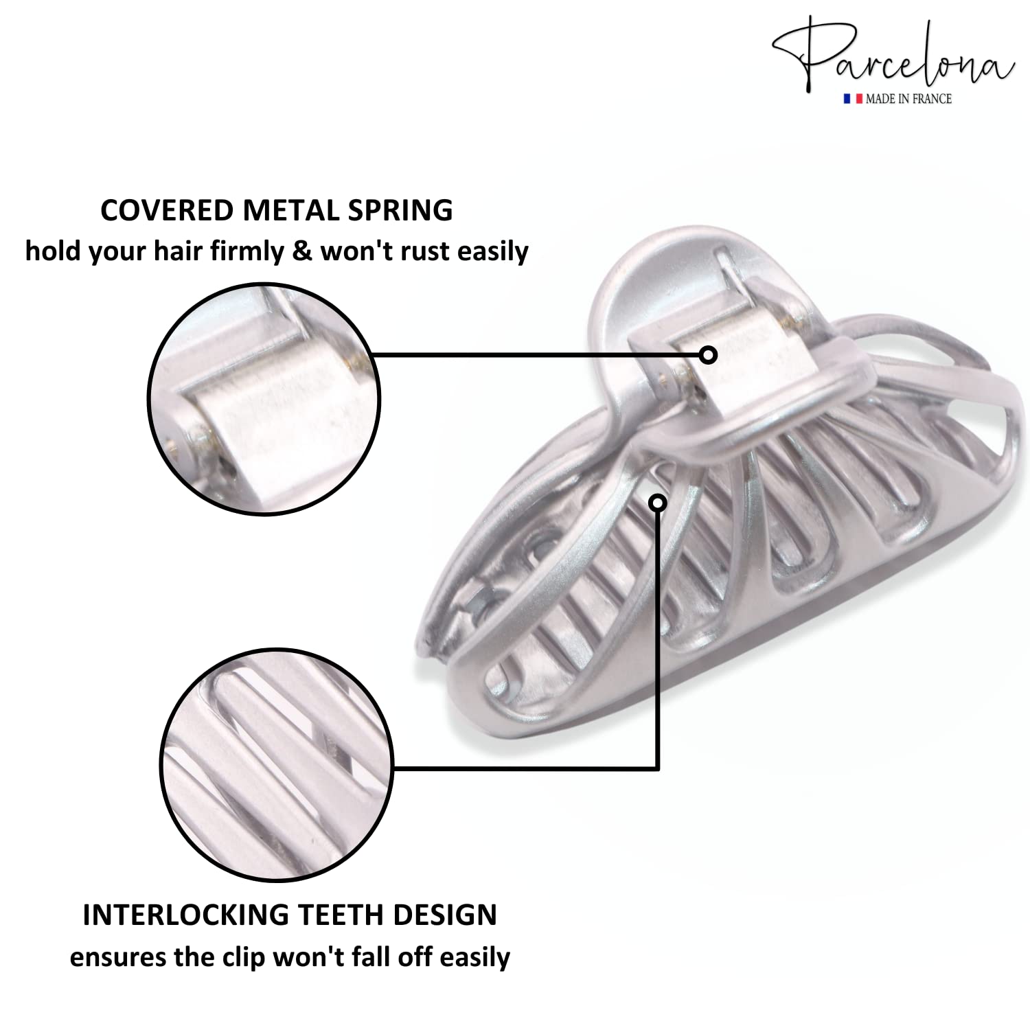 Parcelona French Rain Drop Small 2 3/4" Cellulose Jaw Hair Claw for Women
