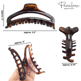 Parcelona French Slim Medium Shell Celluloid Jaw Hair Claw Clip for Women