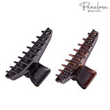 Parcelona French PINCH Medium Set of 2 Tortoise Shell Black Jaw Hair Claw Clip