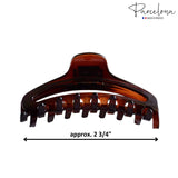 Parcelona French Slim Small Shell Celluloid Jaw Hair Claw Clip for Women