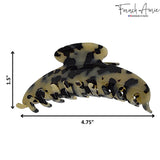 French Amie Contour Large 4 ¾” Celluloid Handmade Jaw Hair Claw Clip for Women