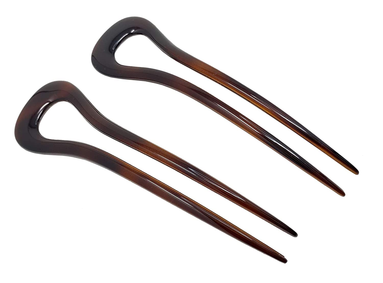 Parcelona French Classic Curve Shell Large 5 1/4”  Set of 2 Chignon Hair Bun Pin