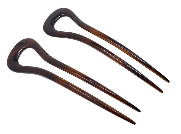 Parcelona French Classic Curve Shell Large 5 1/4”  Set of 2 Chignon Hair Bun Pin