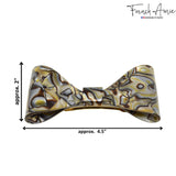 French Amie Bow Onyx Jumbo Extra Large Celluloid Handmade Hair Clip Barrette