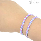 Parcelona Thin Stripes Set of 4 Ponytail Holder Elastic Hair Ties  for Women