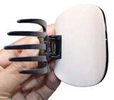 French Amie Handmade Onde Cream Ivory Hair Side Slider In Secure Grip Claw Clip