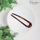 Parcelona French Twist Bun Shell Celluloid Crystal Hair U Stick Pin