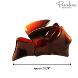 Parcelona French Medium Shell Bow Made In France Celluloid Hair Jaw Claw Clip