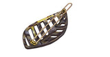 French Amie Leaf Small Tokyo & Onyx Handmade Barrette Snap on Hair Pin Clip