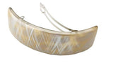 Parcelona French Curved Golden Touch Foot Print Volume Hair Clip Barrette