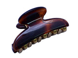 Parcelona French Metallic Matte Teeth Tortoise Shell Small Jaw Hair Claw Clip