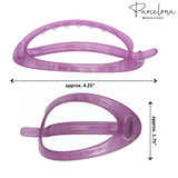 Parcelona French Plain Oval Simple Large Metal Free Hair Barrette for Women