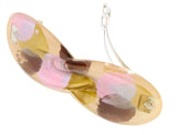 Parcelona French Hugs Pegasus Golden Pink Brown Splash Handpainted Hair Barrette