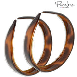 Parcelona French Bold 3/4" Wide Set of 2 Headband for Women((Shell Brown)