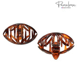 Parcelona French Lotus Shell Large 3 1/4" Cellulose Hair Claw Clip 2 Pieces