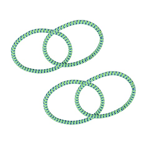 Parcelona Thin Stripes Set of 4 Ponytail Holder Elastic Hair Ties  for Women