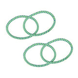 Parcelona Thin Stripes Set of 4 Ponytail Holder Elastic Hair Ties  for Women