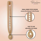 Parcelona French Small 3 ¾” Celluloid Set of 2 Banana Hair Clips for Women