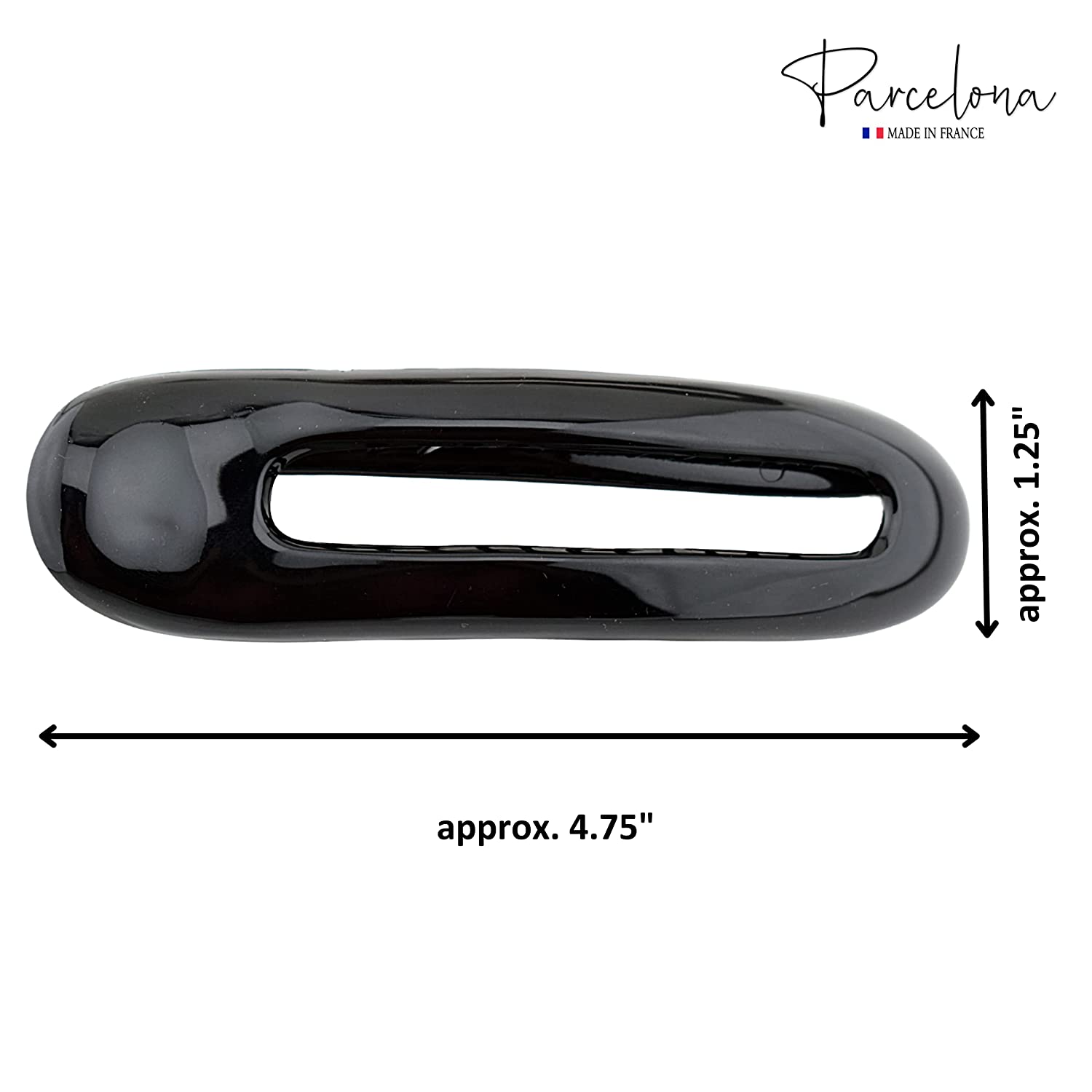 Parcelona French Oval Slider Large 4.75" Cellulose Side Hair Claw Clips(2 Pcs)