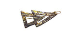 French Amie Pyramid Small Tokyo & Onyx Handmade Snap on Hair Pin Clips Barrette