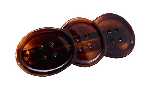 Parcelona French Button Tortoise Shell Brown Automatic Hair Clip Barrette