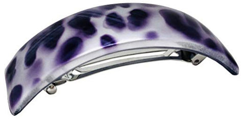 Parcelona French Purple Foot Print Curved Celluloid Volume Hair Clip Barrette