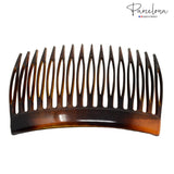 Parcelona French Glossy Shell Celluloid Good Grip 16 Teeth Hair Side Combs 2 Pcs