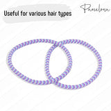 Parcelona Thin Stripes Set of 4 Ponytail Holder Elastic Hair Ties  for Women