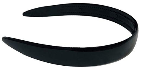 Parcelona French Wide Black Celluloid Acetate Flexible Hair Head Band Headband